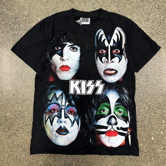 The Roxx Other - Vintage Kiss Big Face AOP Double Sided Band Single Stich T-Shirt (Size M)